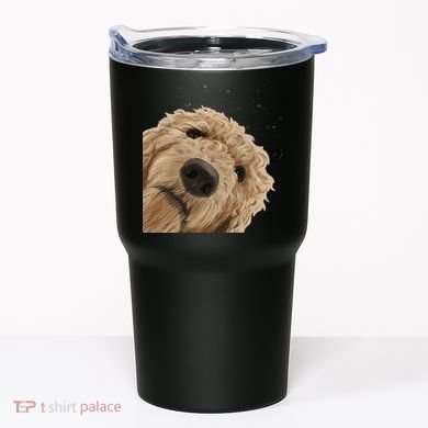 Funny Curious Dog Labradoodle Tumbler