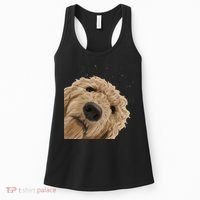 Funny Curious Dog Labradoodle Women's Tank Top thumb 0