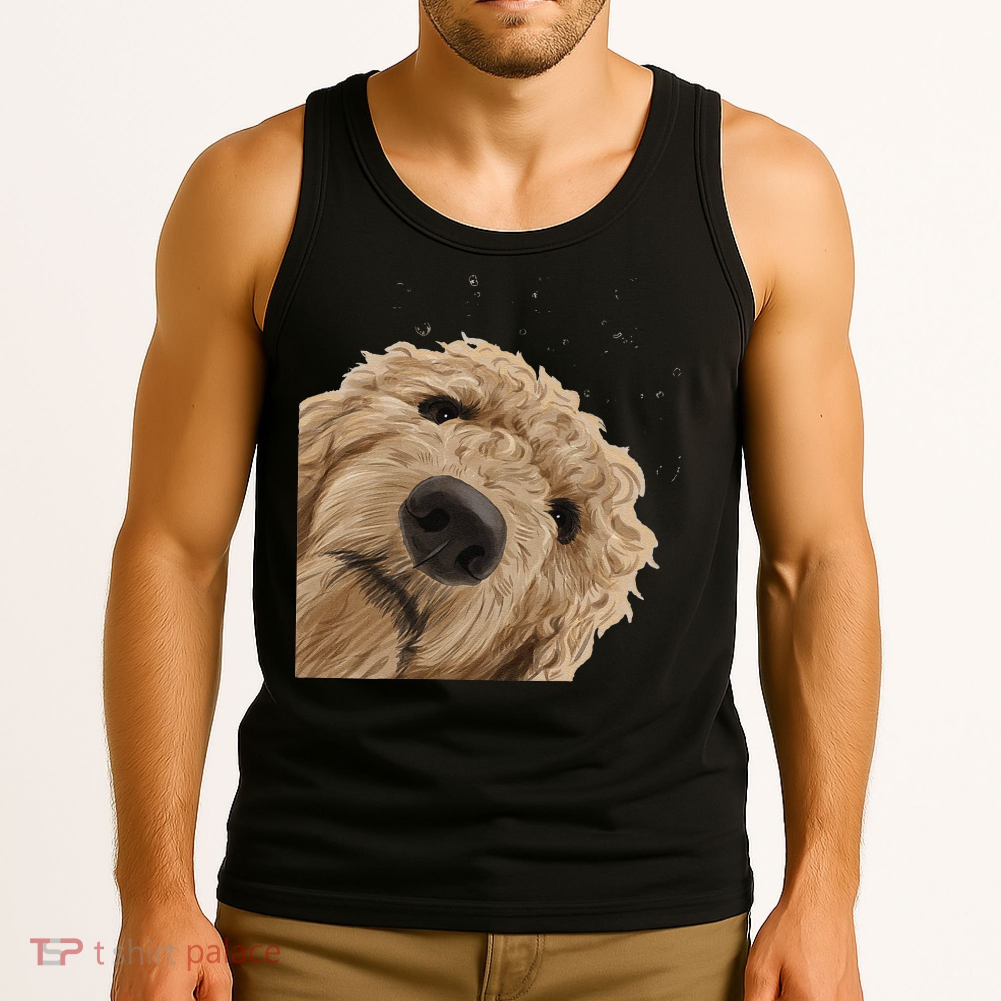 Funny Curious Dog Labradoodle Tank Top