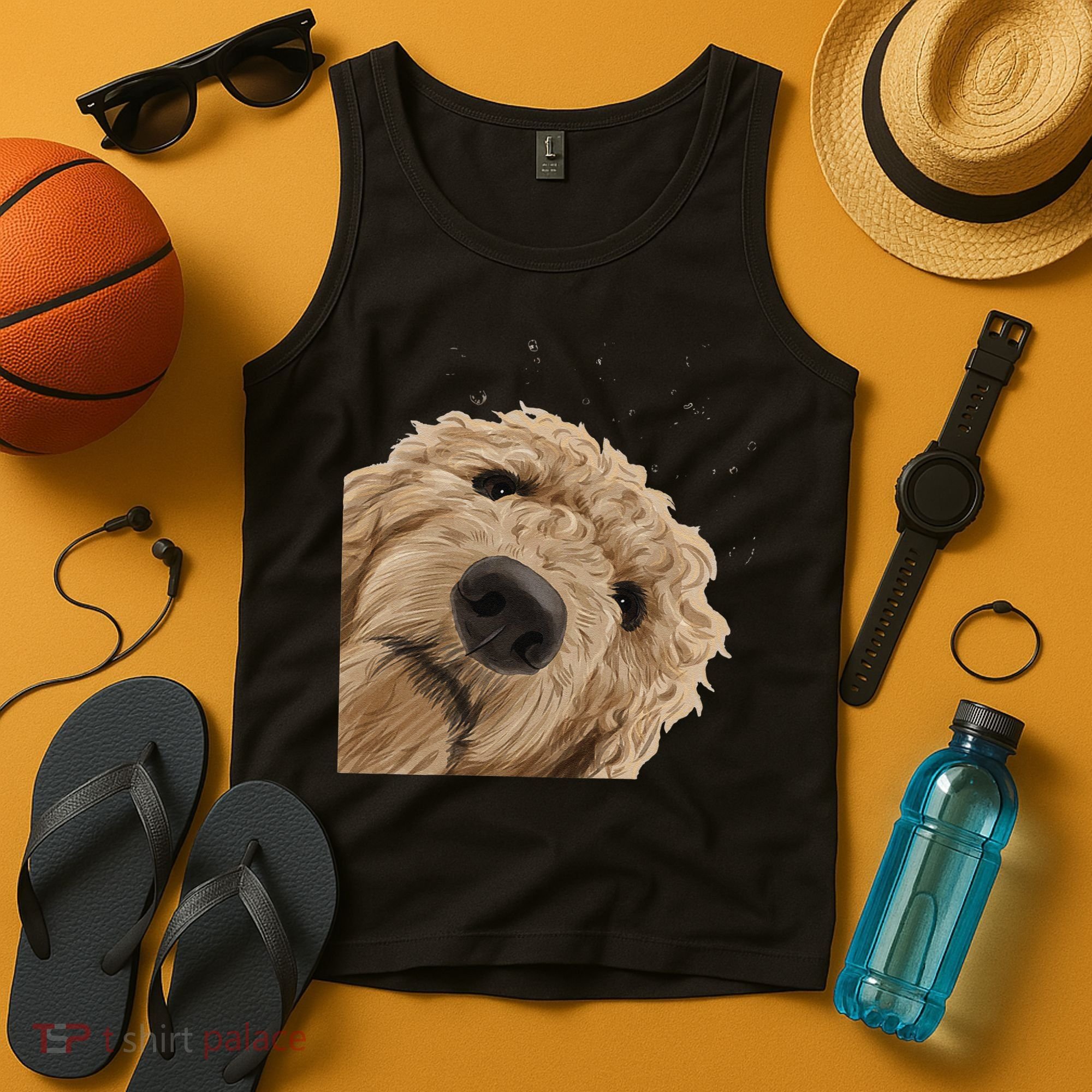 Funny Curious Dog Labradoodle Tank Top