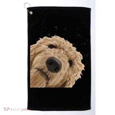 Funny Curious Dog Labradoodle Golf Towel