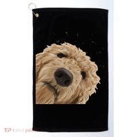 Funny Curious Dog Labradoodle Golf Towel thumb 0