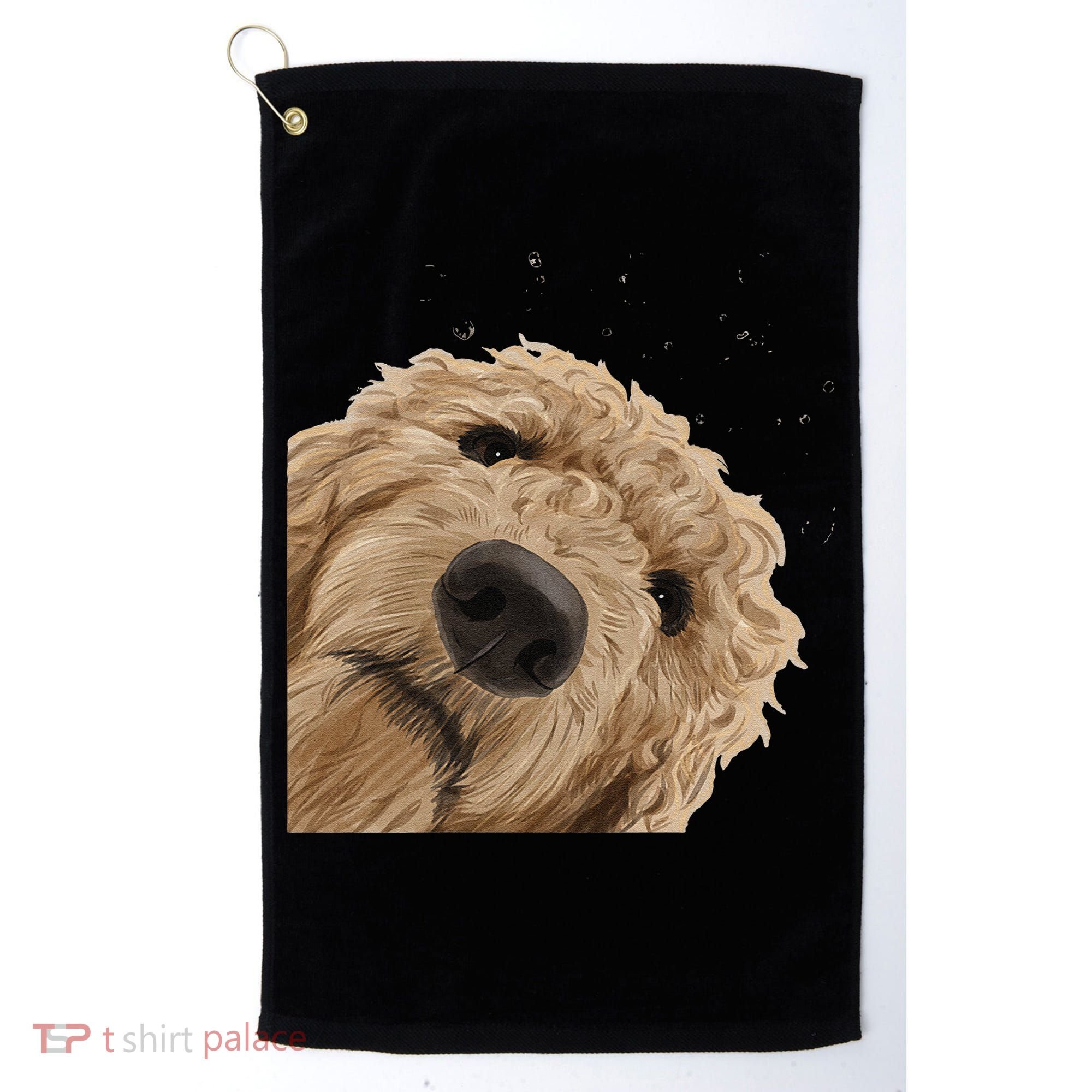 Funny Curious Dog Labradoodle Golf Towel