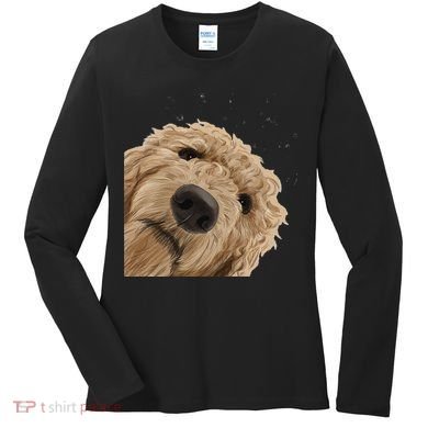 Funny Curious Dog Labradoodle Women's Long Sleeve Shirt