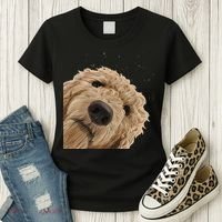 Funny Curious Dog Labradoodle Women's T-Shirt thumb 3