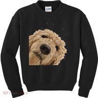 Funny Curious Dog Labradoodle Kids Sweatshirt thumb 0