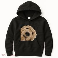 Funny Curious Dog Labradoodle Kids Hoodie thumb 0