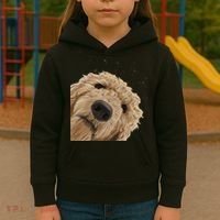 Funny Curious Dog Labradoodle Kids Hoodie thumb 3