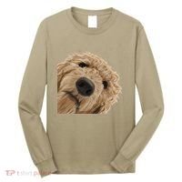Funny Curious Dog Labradoodle Long Sleeve Shirt thumb 0