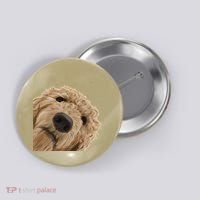 Funny Curious Dog Labradoodle Button thumb 0