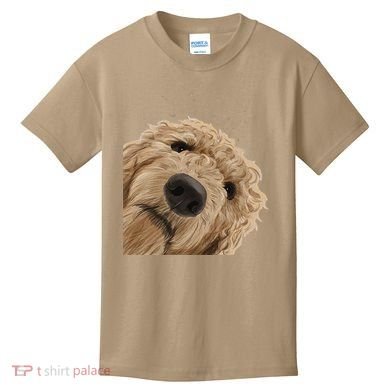 Funny Curious Dog Labradoodle Kids T-Shirt