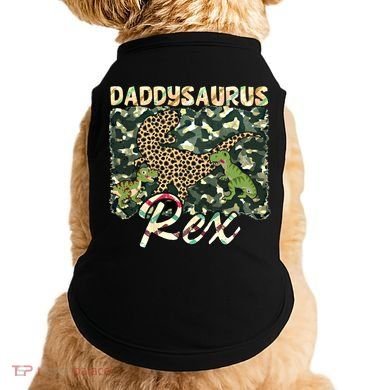 Funny Camo Daddysaurus Rex Gift Doggie Tank