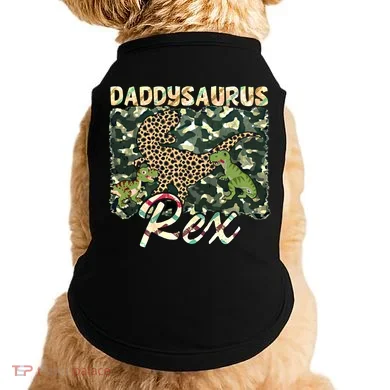 Funny Camo Daddysaurus Rex Gift Doggie Tank