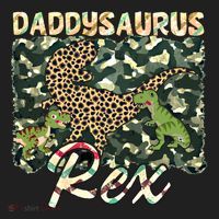 Funny Camo Daddysaurus Rex Gift Golf Towel thumb 3
