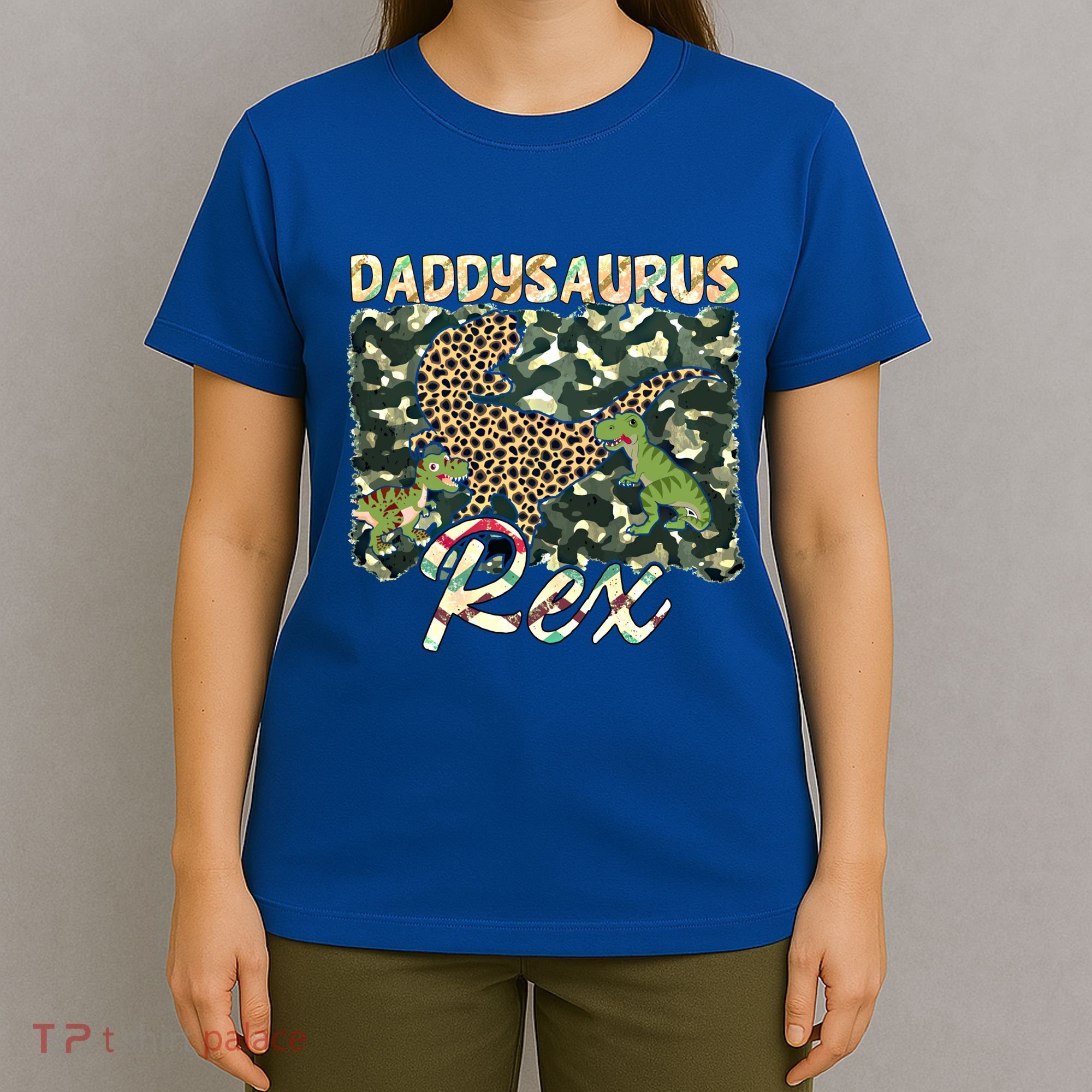 Funny Camo Daddysaurus Rex Gift T-Shirt