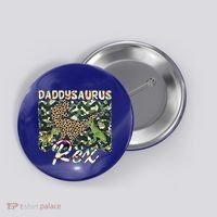 Funny Camo Daddysaurus Rex Gift Button thumb 0