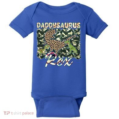 Funny Camo Daddysaurus Rex Gift Baby Bodysuit