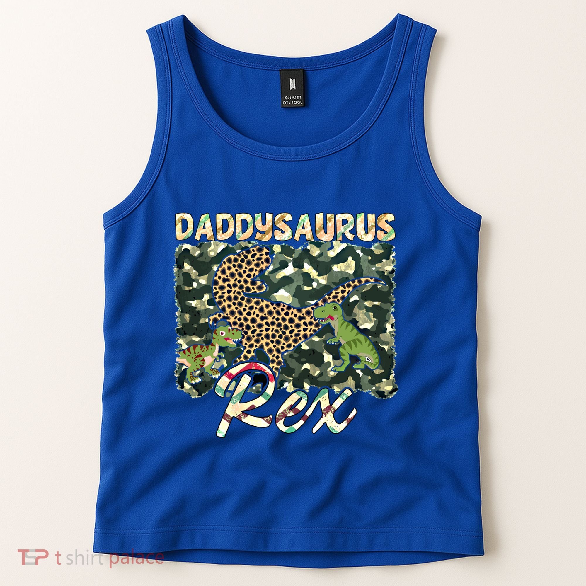 Funny Camo Daddysaurus Rex Gift Tank Top