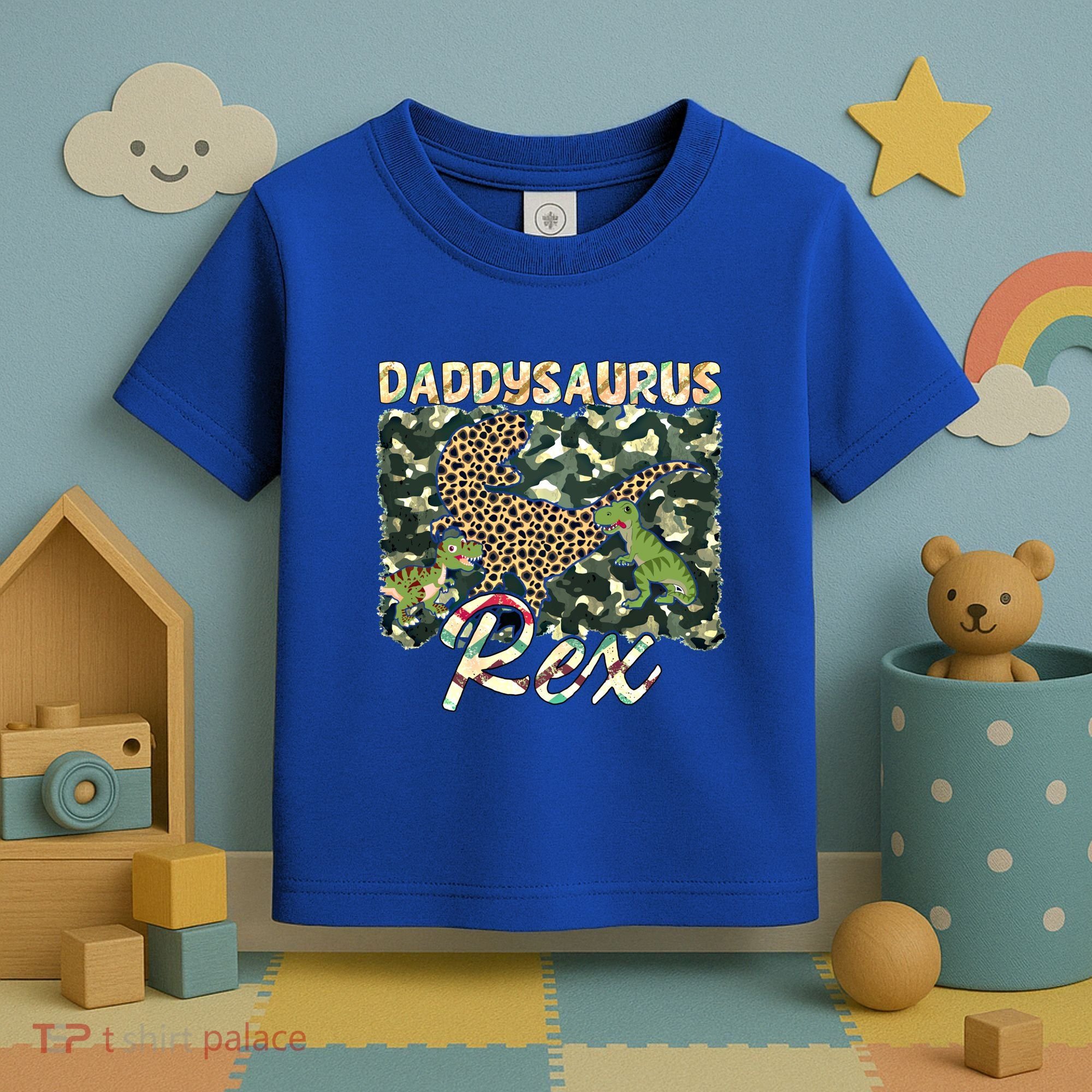 Funny Camo Daddysaurus Rex Gift Toddler T-Shirt