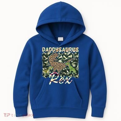 Funny Camo Daddysaurus Rex Gift Kids Hoodie