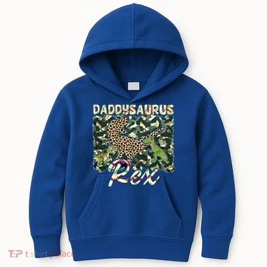 Funny Camo Daddysaurus Rex Gift Kids Hoodie