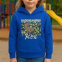 Funny Camo Daddysaurus Rex Gift Kids Hoodie thumb 3