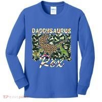 Funny Camo Daddysaurus Rex Gift Kids Long Sleeve Shirt thumb 0