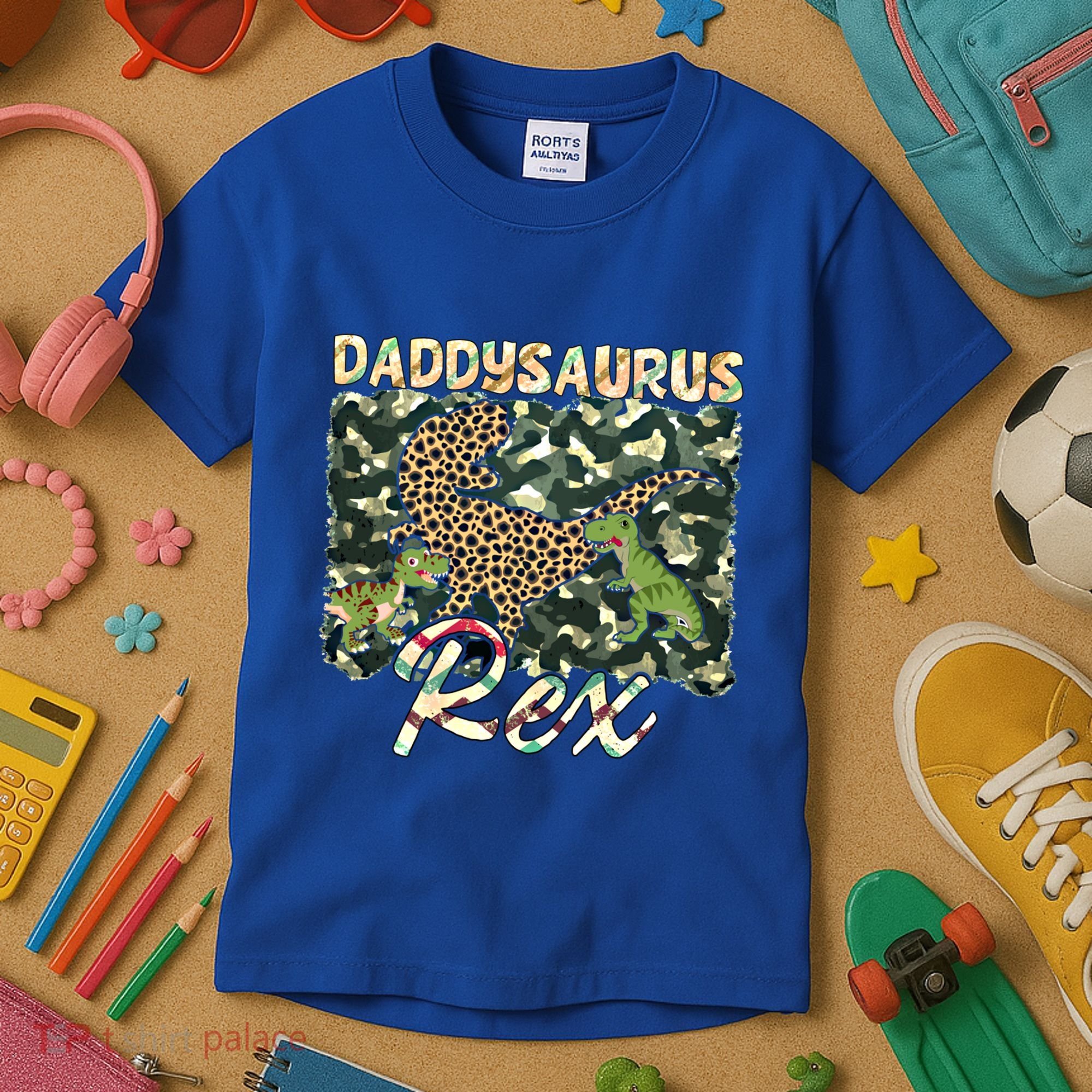Funny Camo Daddysaurus Rex Gift Kids T-Shirt