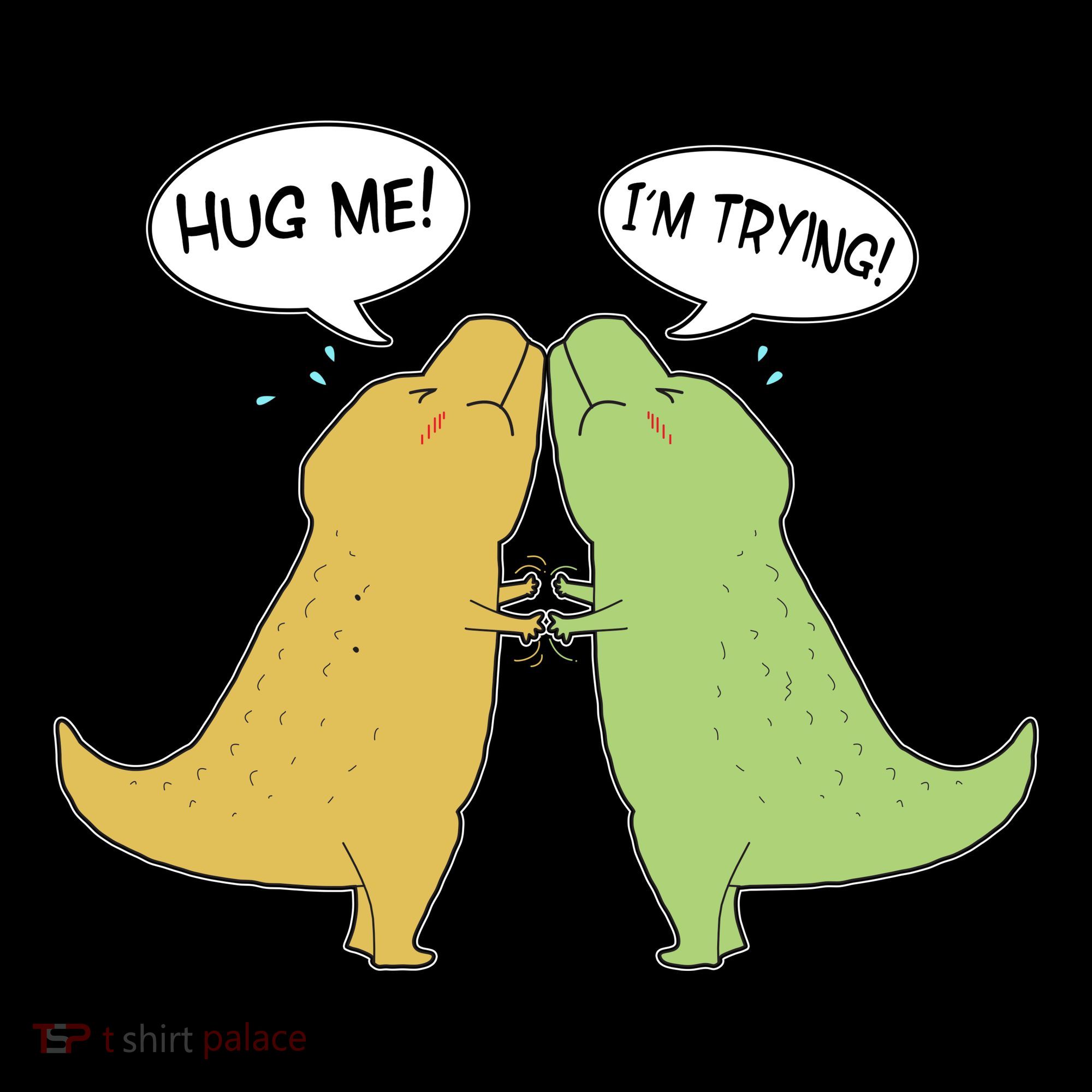 Funny Cute Dinosaur Trex Hug Me I'm Trying Mousepad