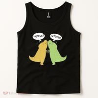 Funny Cute Dinosaur Trex Hug Me I'm Trying Tank Top thumb 2