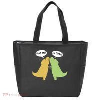 Funny Cute Dinosaur Trex Hug Me I'm Trying Tote Bag thumb 0
