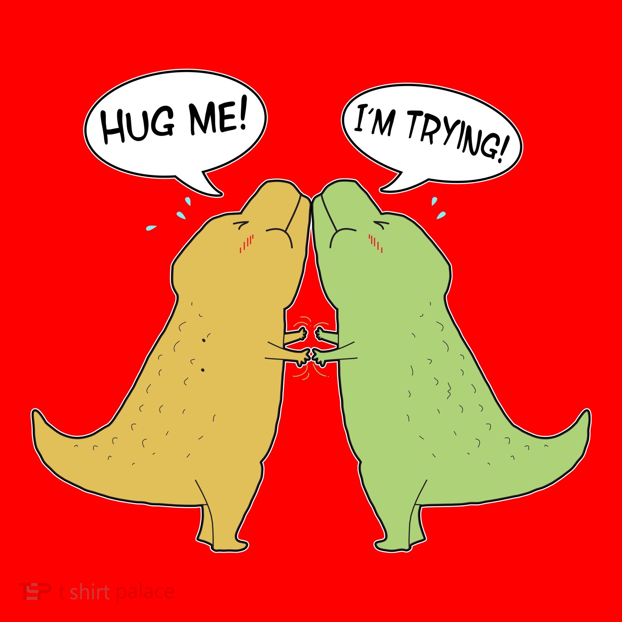 Funny Cute Dinosaur Trex Hug Me I'm Trying Santa Hat