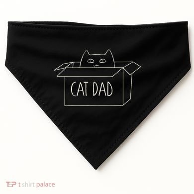 Funny Cat Dad Gift for Father's Day USA-Made Doggie Bandana