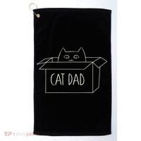 Funny Cat Dad Gift for Father's Day Golf Towel thumb 0