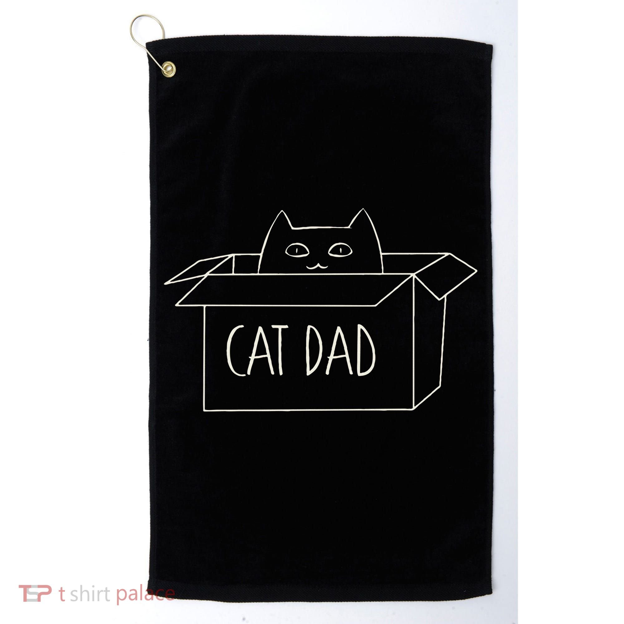Funny Cat Dad Gift for Father's Day Golf Towel