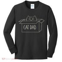 Funny Cat Dad Gift for Father's Day Kids Long Sleeve Shirt thumb 0