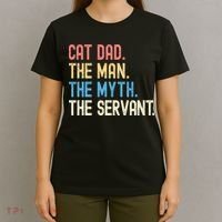 Funny Cat Dad Fathers Day Vintage Ever Cat Lover Daddy Retro T-Shirt thumb 4