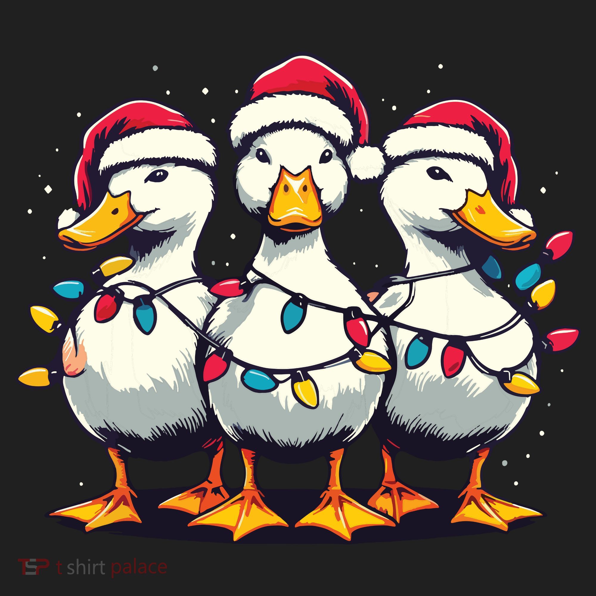 Funny Christmas Ducks Wearing Xmas Hat Light Duck Lover Farm Women's Sweatshirt