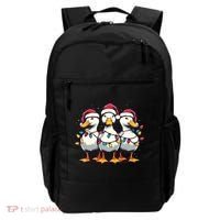 Funny Christmas Ducks Wearing Xmas Hat Light Duck Lover Farm Backpack thumb 0
