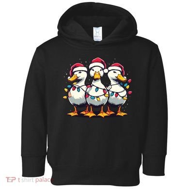 Funny Christmas Ducks Wearing Xmas Hat Light Duck Lover Farm Toddler Hoodie