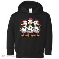 Funny Christmas Ducks Wearing Xmas Hat Light Duck Lover Farm Toddler Hoodie thumb 0
