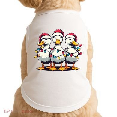 Funny Christmas Ducks Wearing Xmas Hat Light Duck Lover Farm Doggie Tank