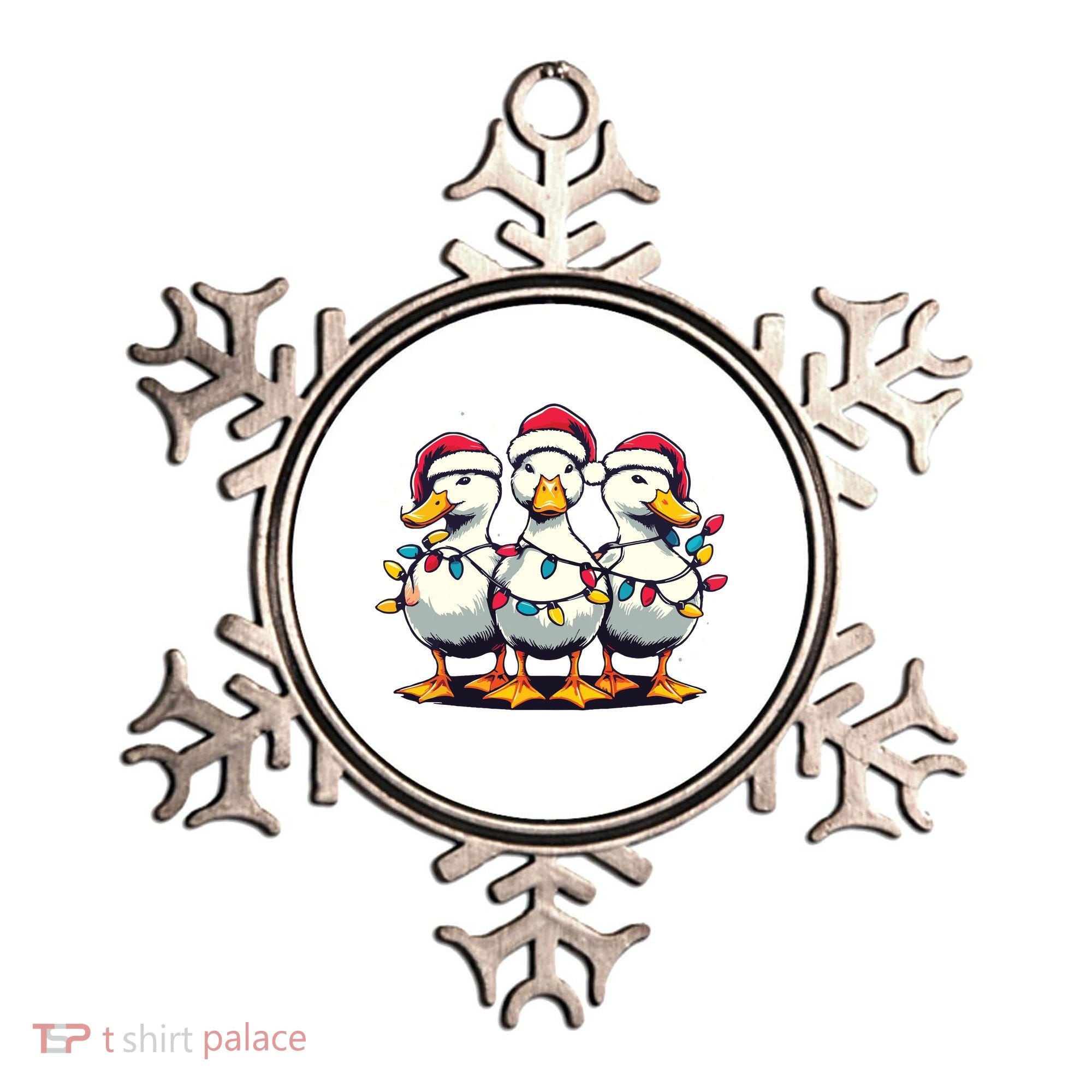 Funny Christmas Ducks Wearing Xmas Hat Light Duck Lover Farm Ornament