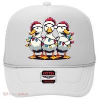 Funny Christmas Ducks Wearing Xmas Hat Light Duck Lover Farm Hat thumb 0