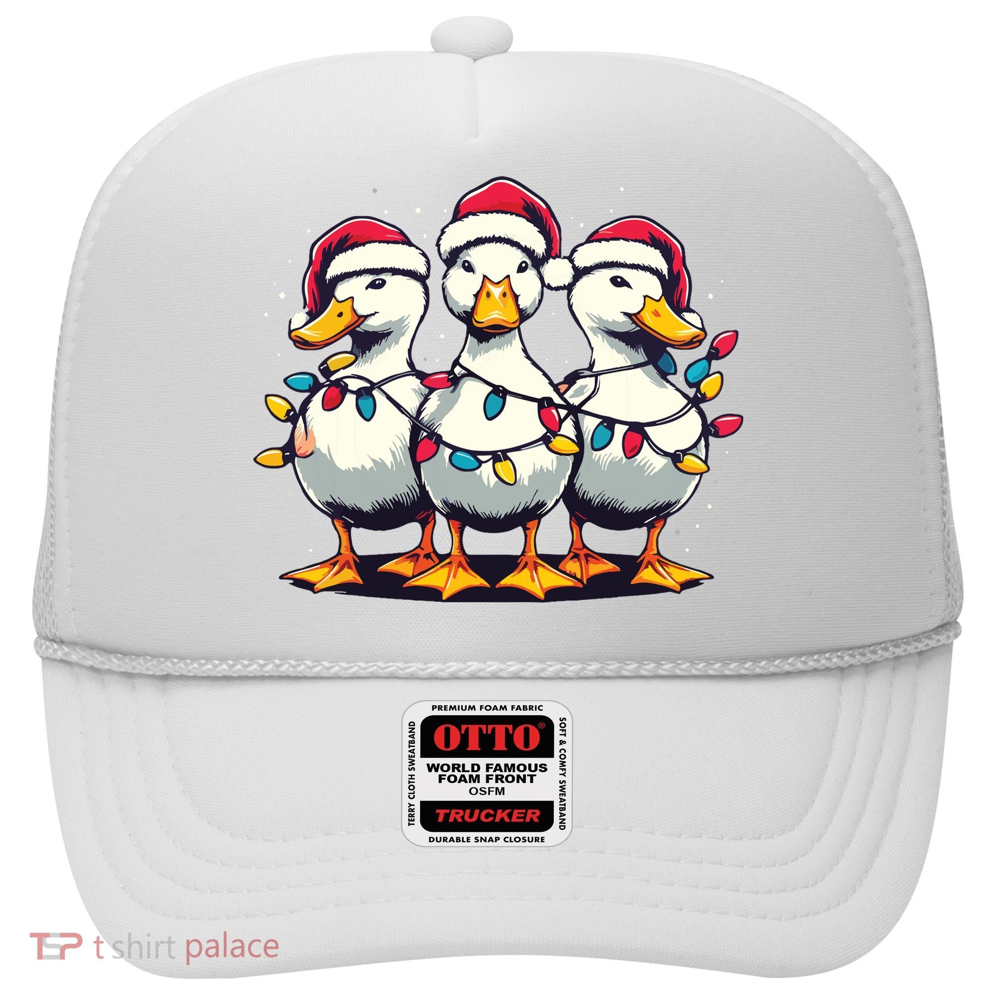 Funny Christmas Ducks Wearing Xmas Hat Light Duck Lover Farm Hat