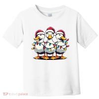 Funny Christmas Ducks Wearing Xmas Hat Light Duck Lover Farm Toddler T-Shirt thumb 0
