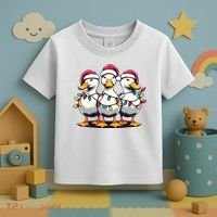 Funny Christmas Ducks Wearing Xmas Hat Light Duck Lover Farm Toddler T-Shirt thumb 3