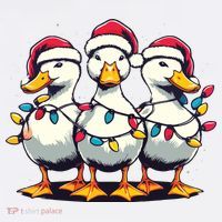 Funny Christmas Ducks Wearing Xmas Hat Light Duck Lover Farm Visor thumb 3