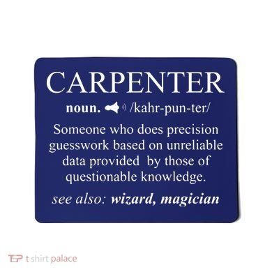 Funny Carpenter Definition Shirts Woodworking Carpentry Gift Mousepad