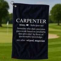 Funny Carpenter Definition Shirts Woodworking Carpentry Gift Golf Towel thumb 1
